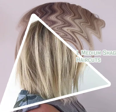 Shaggy choppy medium layered hair