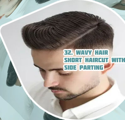 Side parted short haircut